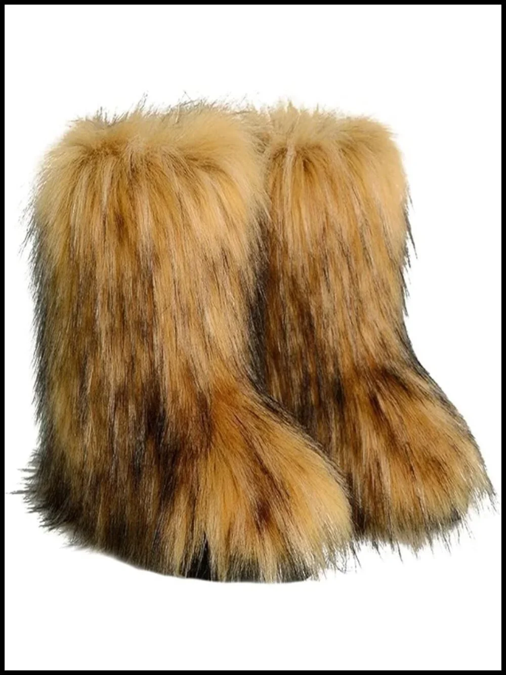 Women's Faux Fur Boots Y2K Fuzzy Fluffy Mid-Calf Snow Boots